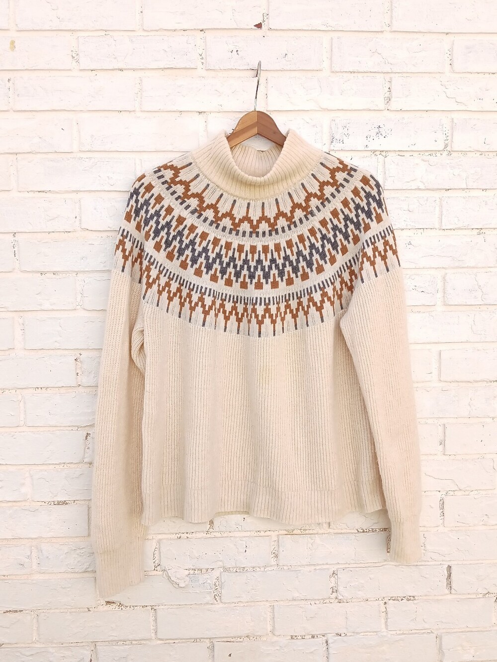 J. Crew Fair Isle Nordic Wool Blend Sweater Pullover - Picture 2 of 6